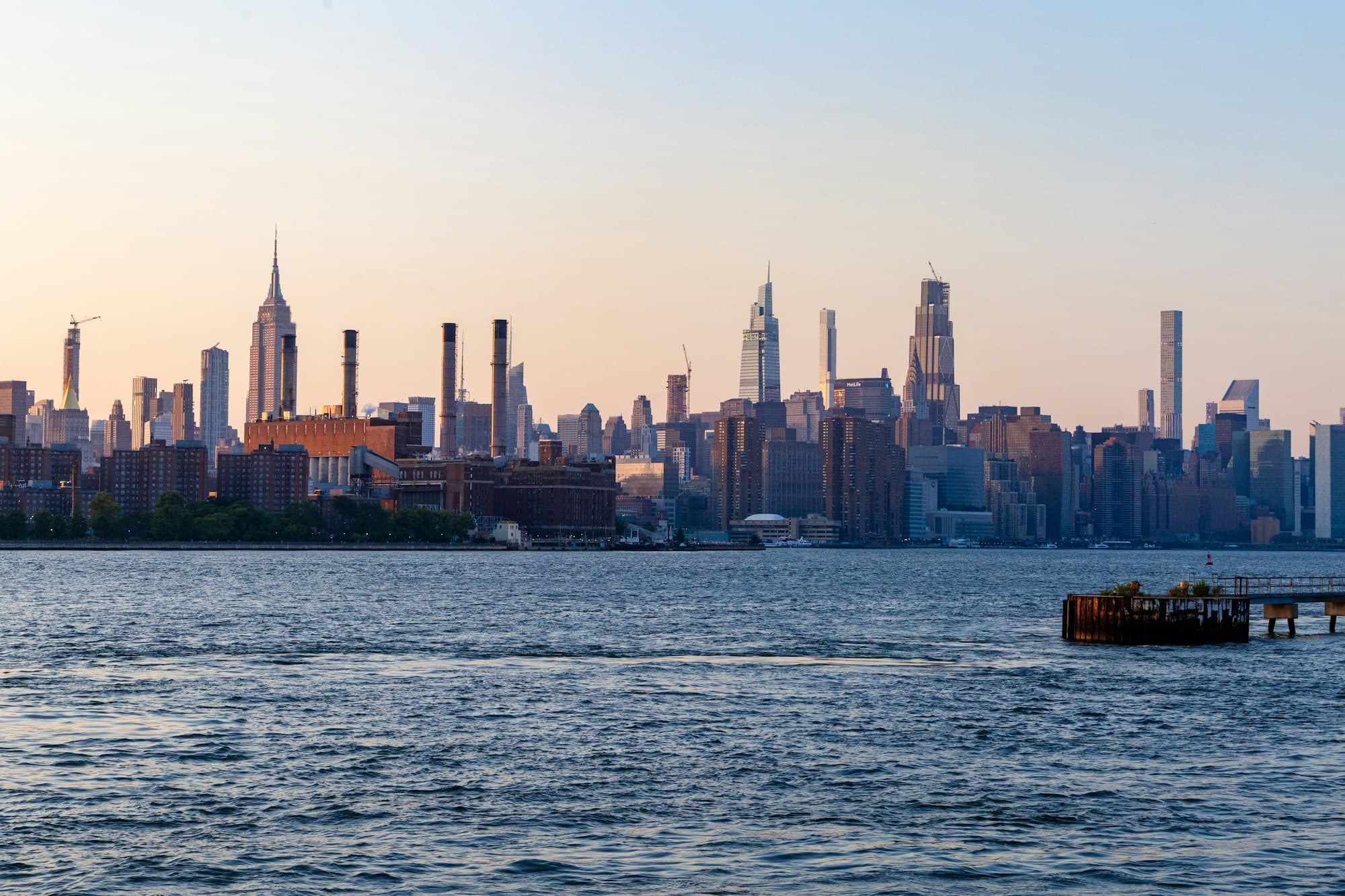The Manhattan skyline at golden hour